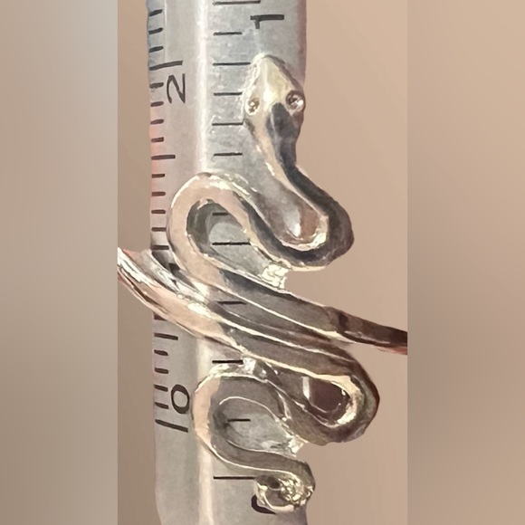 Silver Tone Open Style Adjustable Snake Ring - Picture 7 of 15